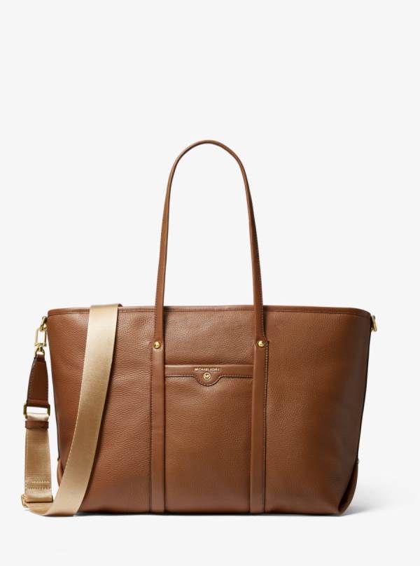 Damske Prenosná Taška Michael Kors Beck Large Pebbled Leather Hnede - Kabelky Michael Kors Nejlevnejsi | BVNUP-4752